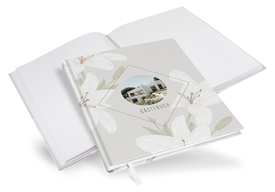 Gästebuch Ferienwohnung - Floral "white Lily" - GBF-25001-F-07
